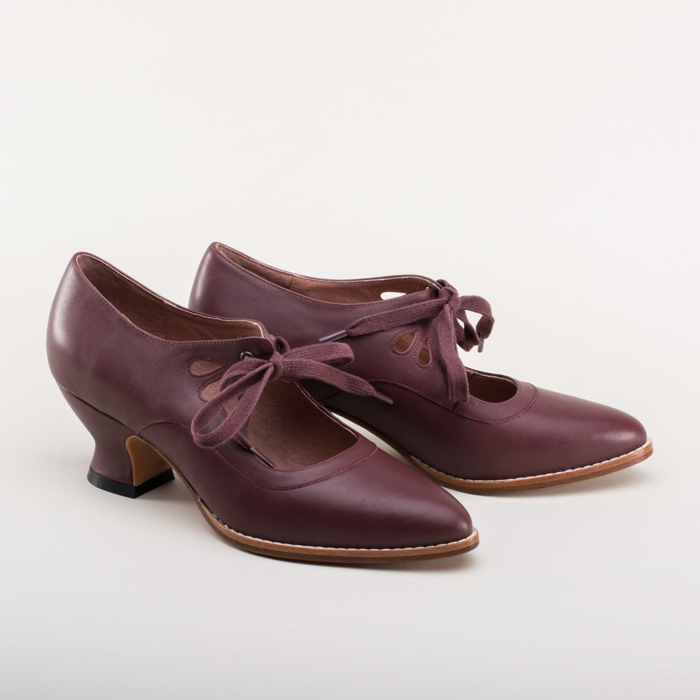 Gibson Edwardian Leather Shoes (Merlot) American Duchess