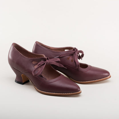 Gibson Edwardian Leather Shoes (Merlot) American Duchess