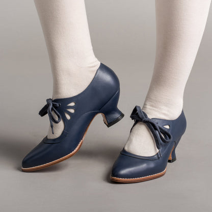 Gibson Edwardian Leather Shoes (Navy) American Duchess