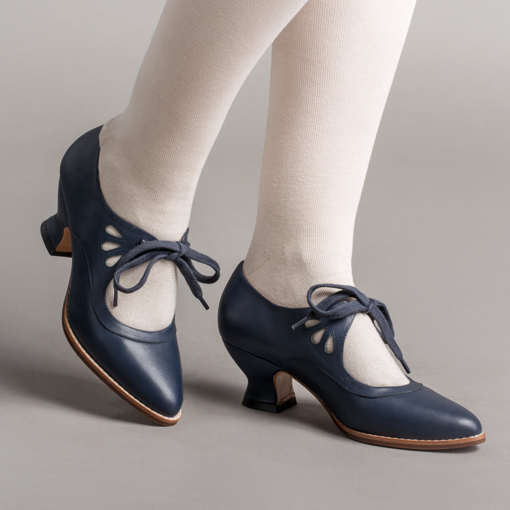 Gibson Edwardian Leather Shoes (Navy) American Duchess