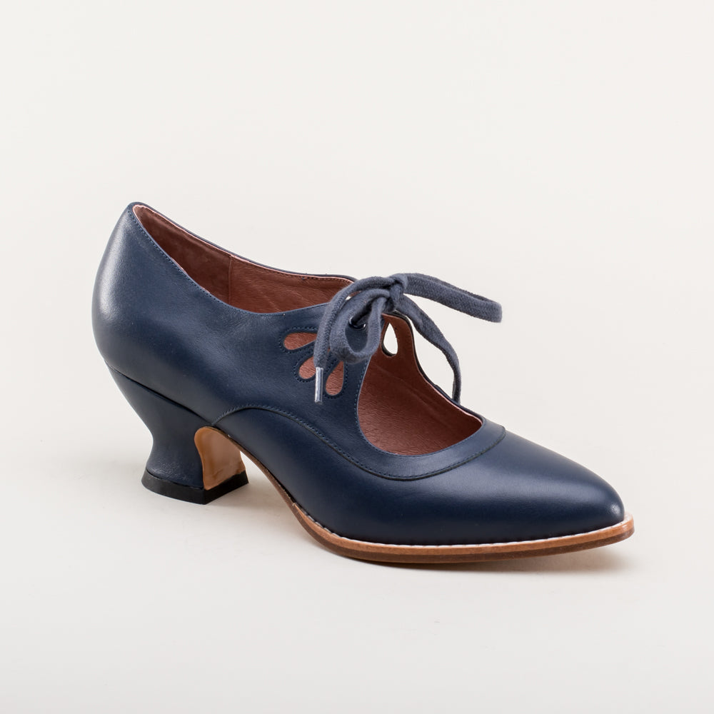Gibson Edwardian Leather Shoes (Navy) American Duchess