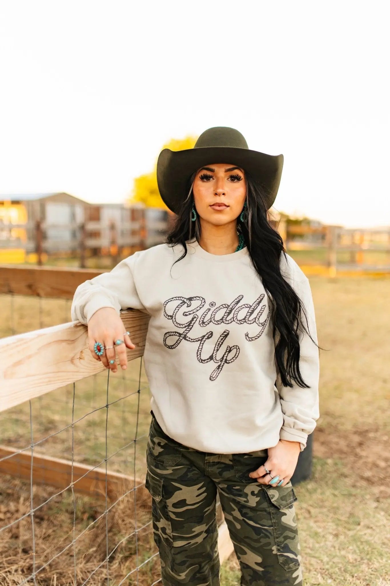 Giddy Up Twisted Rope Graphic Sweatshirt Wild Junkie