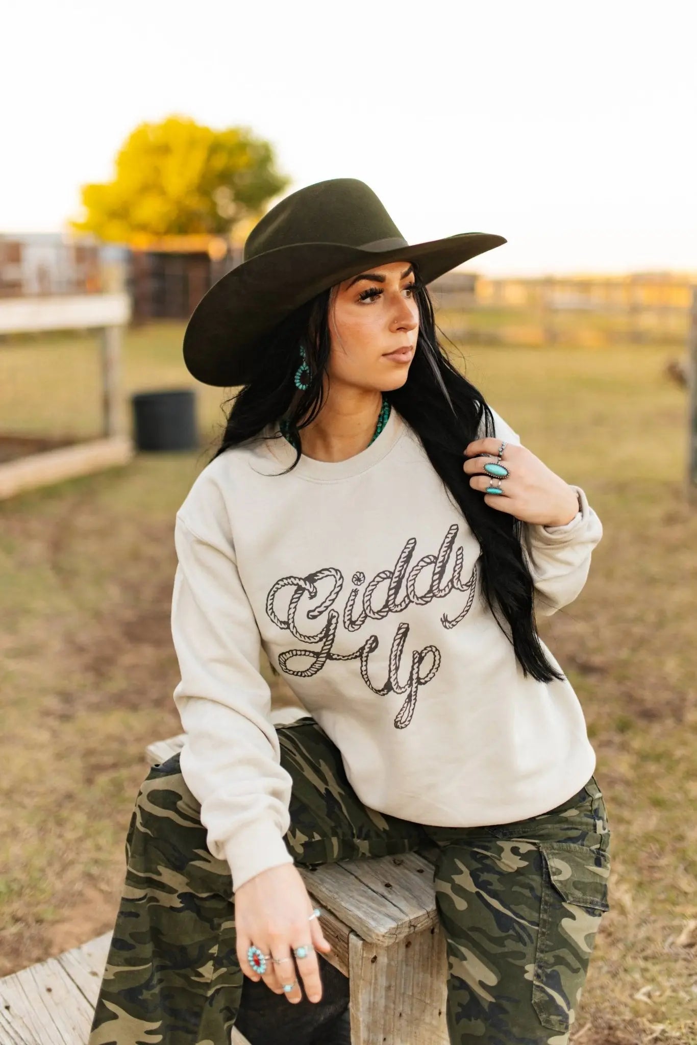 Giddy Up Twisted Rope Graphic Sweatshirt Wild Junkie