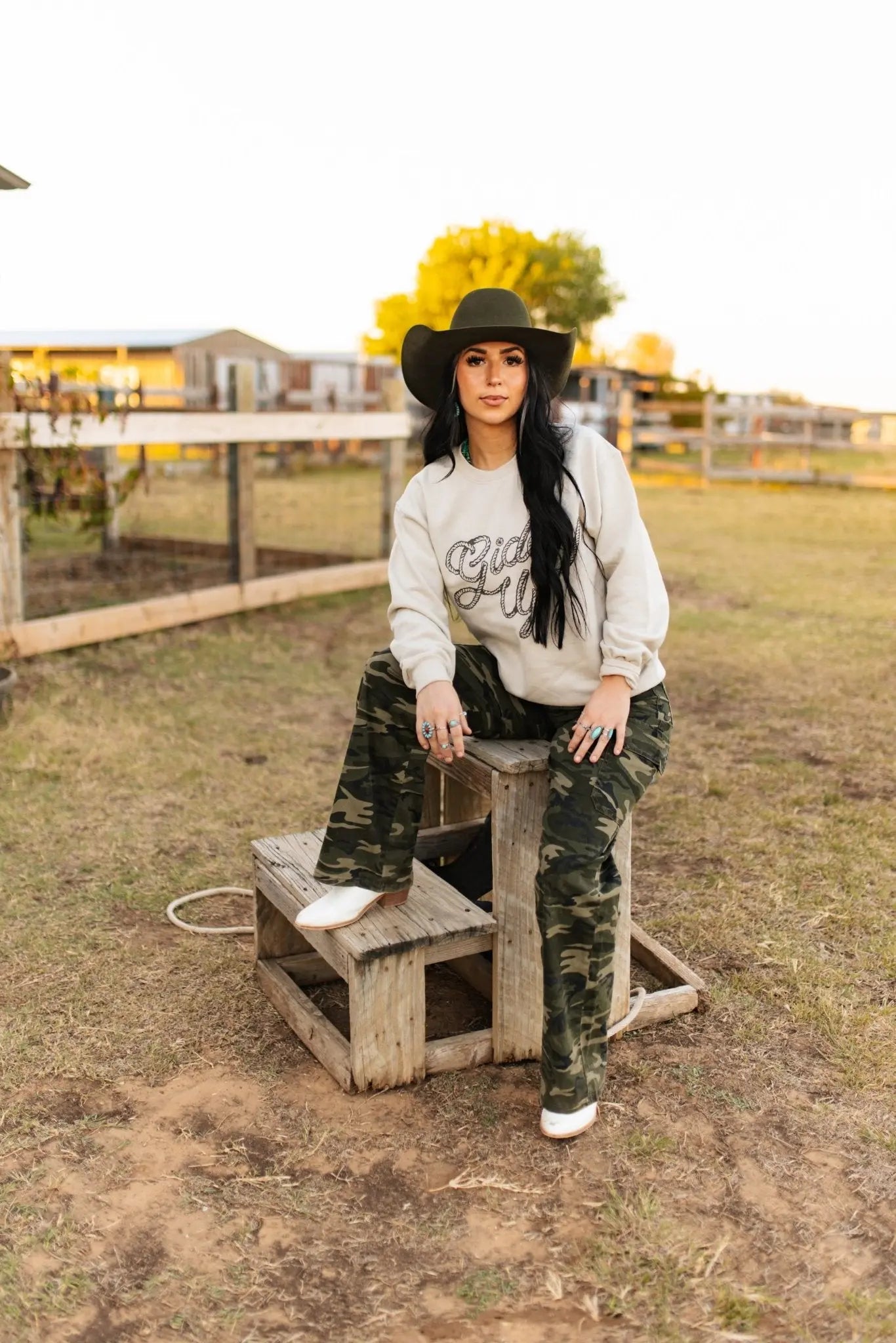Giddy Up Twisted Rope Graphic Sweatshirt Wild Junkie
