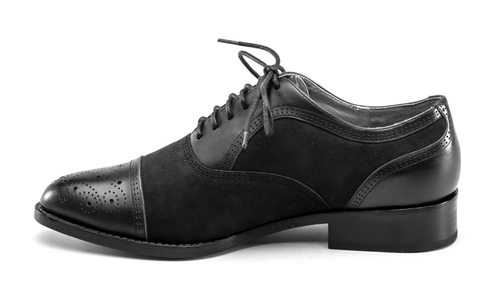 Dandy Men's Vintage Cap Toe Oxfords (Black) American Duchess