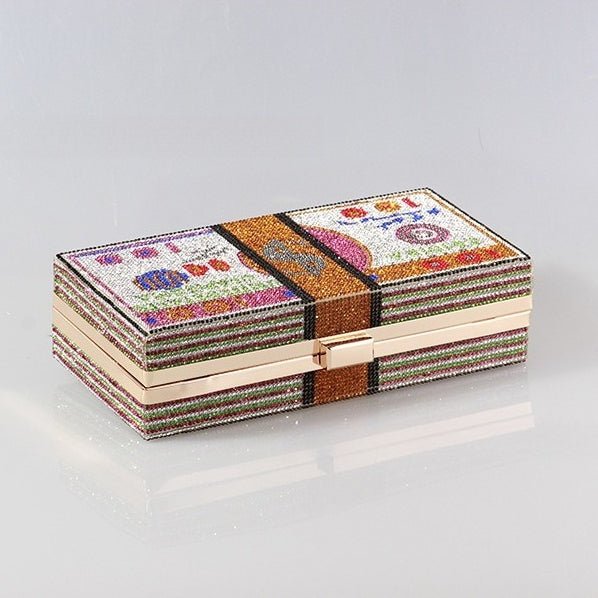 ‌Glamorous Fully Bedazzled Dollar Motif Evening Bag Party Clutch (MAC293) Mariam's Collection