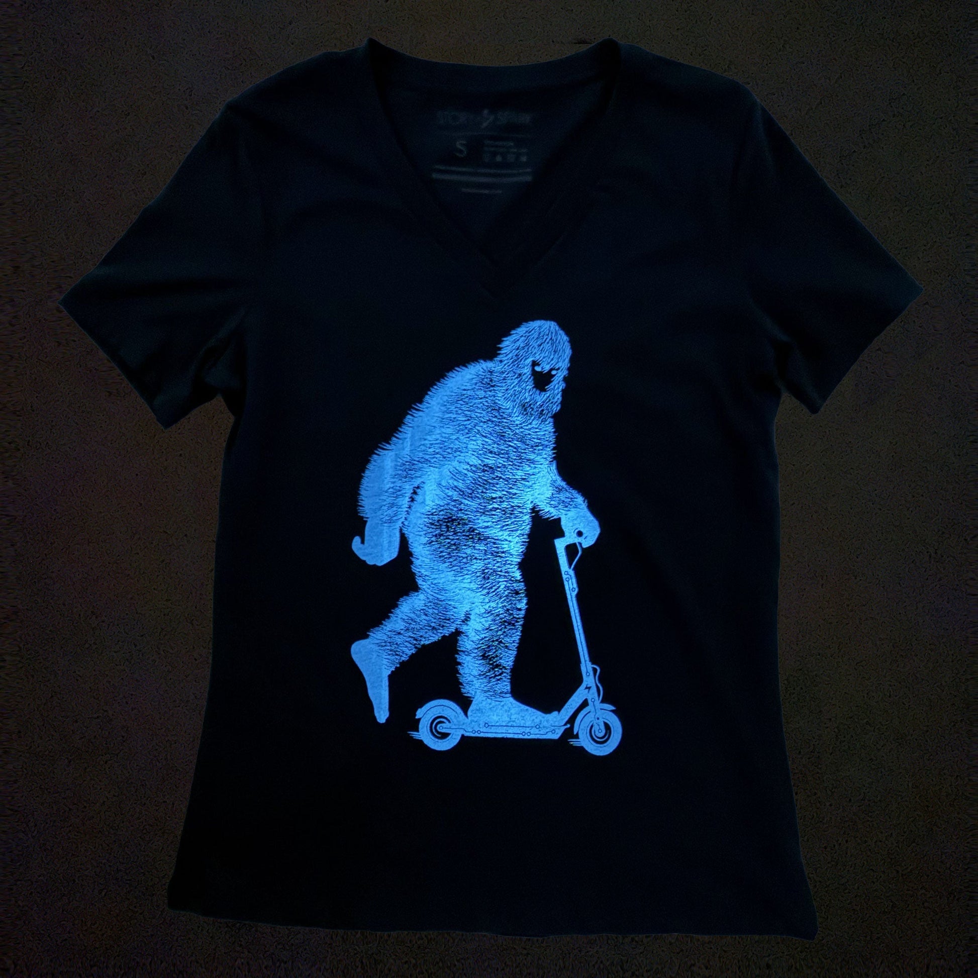 Glow Big Womens V-neck T-shirt (Glow in the Dark) STORY SPARK