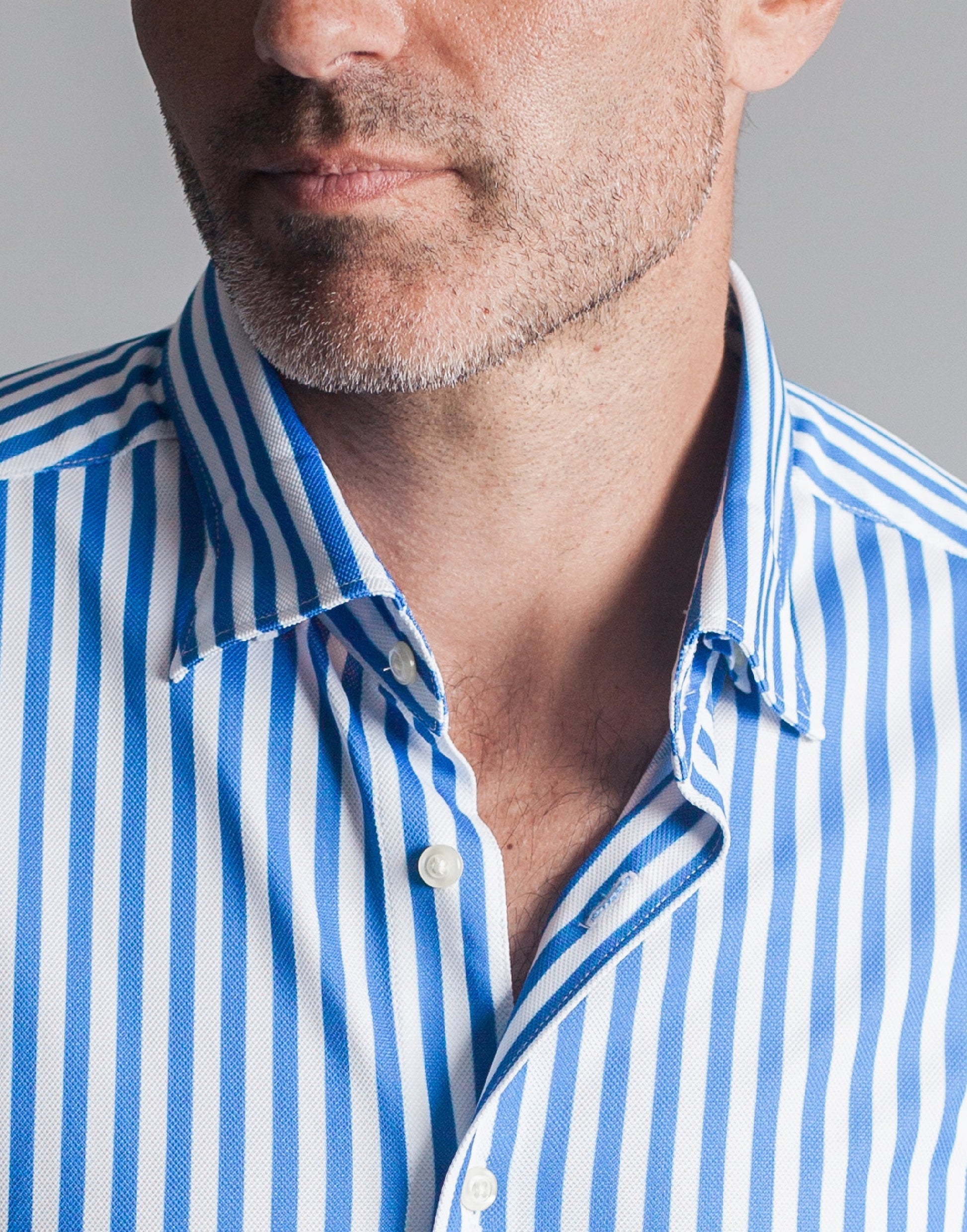 The Go Big Stripe Long Sleeve Tech Shirt - Royal Blue Buki