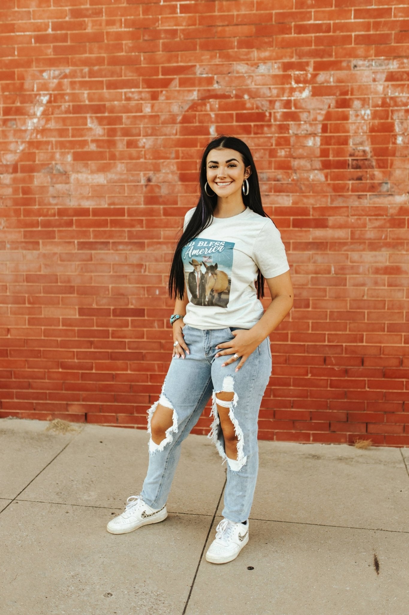 God Bless America Cowboy Trump Graphic Tee Wild Junkie