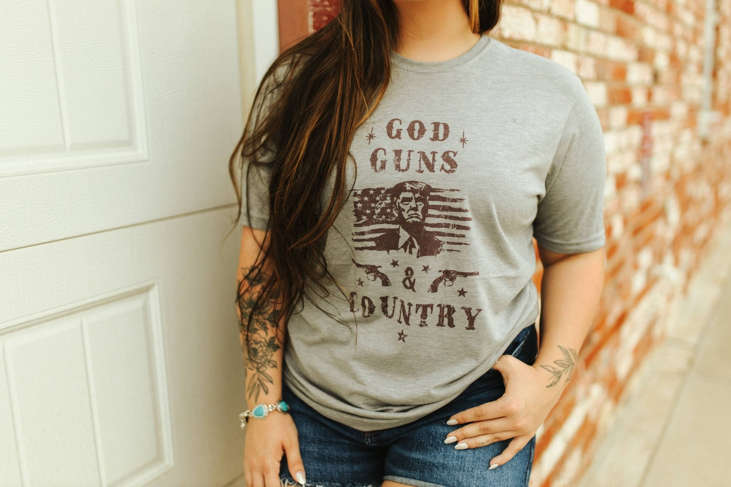 God, Guns and Country Trump Graphic Tee Wild Junkie