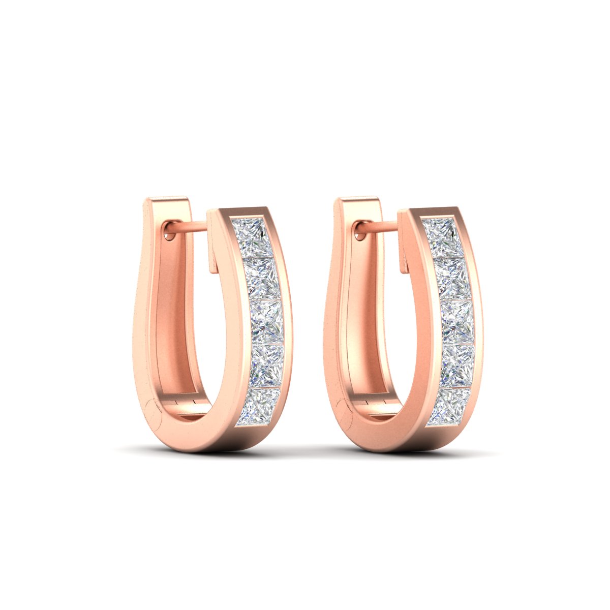 Channel Set Huggie Hoop Earring Fascinating Diamonds