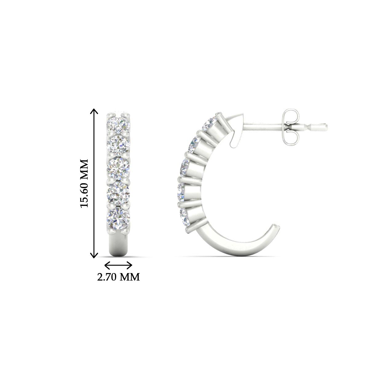 Half Huggie Hoop Earring Fascinating Diamonds