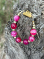 Gold Wild Rose Agate Beaded Bracelet Wild Junkie