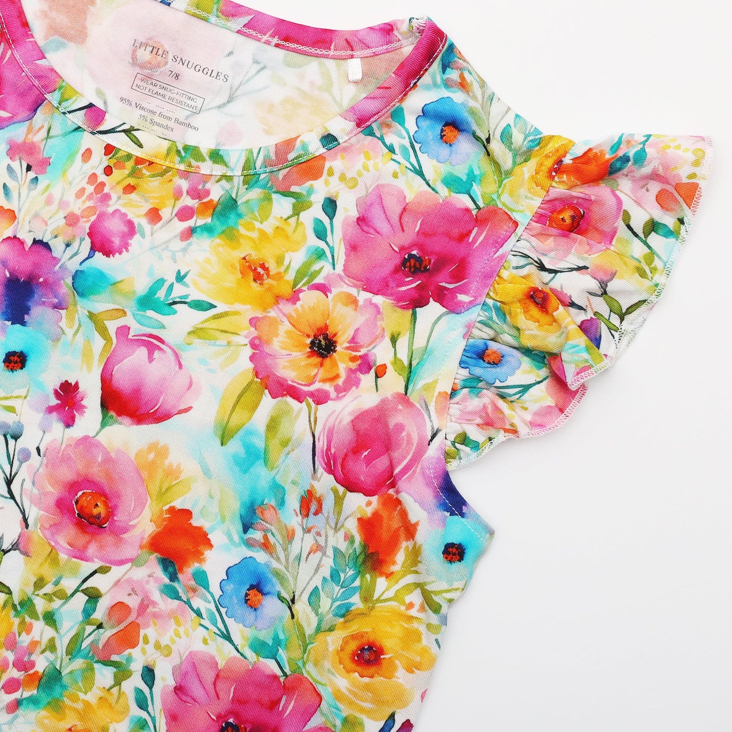 Golden Blooms - Bamboo Flutter Sleeve & Shorts Lounge Set Charlies Project Kids