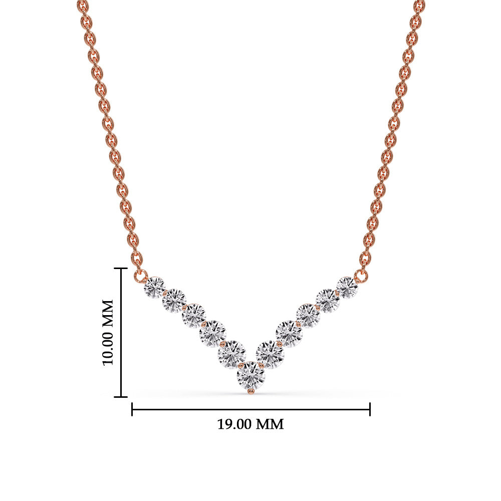 Round Graduated V-Necklace Fascinating Diamonds