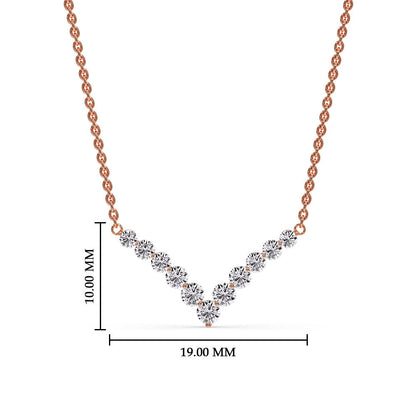 Round Graduated V-Necklace Fascinating Diamonds