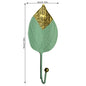 Green Gold Single Leaf Hanging Coat Hook Mini Wall Key Hook Home Decoration Modern Home Hanger Leaf Shape Coat Hooks Wall Mounted Hooks Stevvex