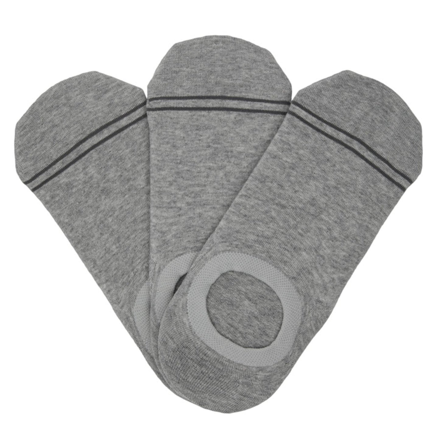 Grey  No Show Socks - 3 Pack DeadSoxy