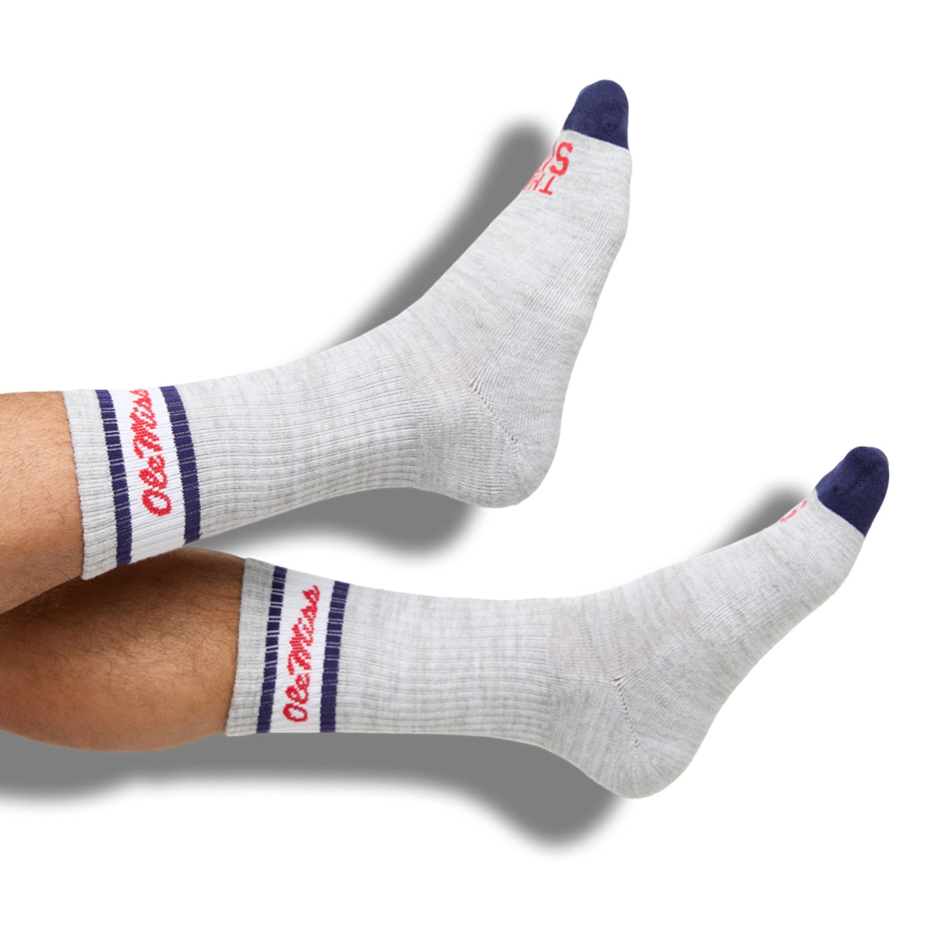 Grey Retro Script Casual Crew Socks DeadSoxy