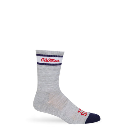 Grey Retro Script Casual Crew Socks DeadSoxy