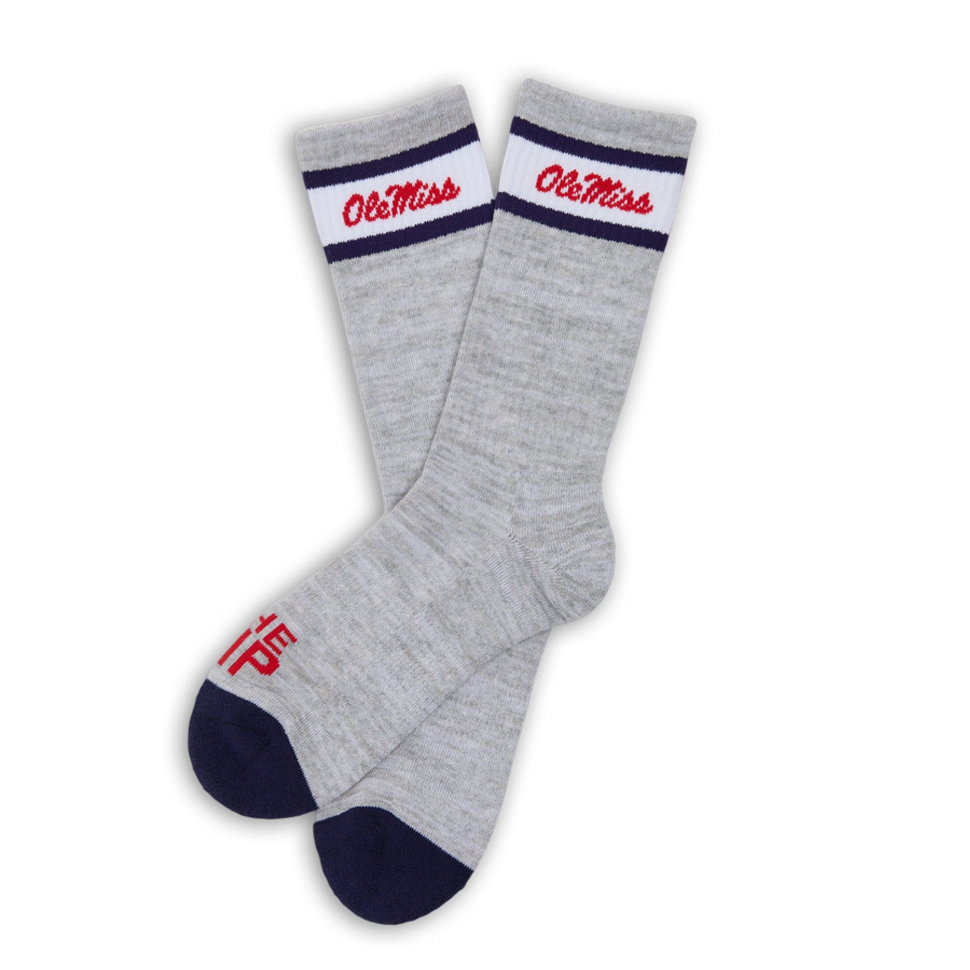 Grey Retro Script Casual Crew Socks DeadSoxy