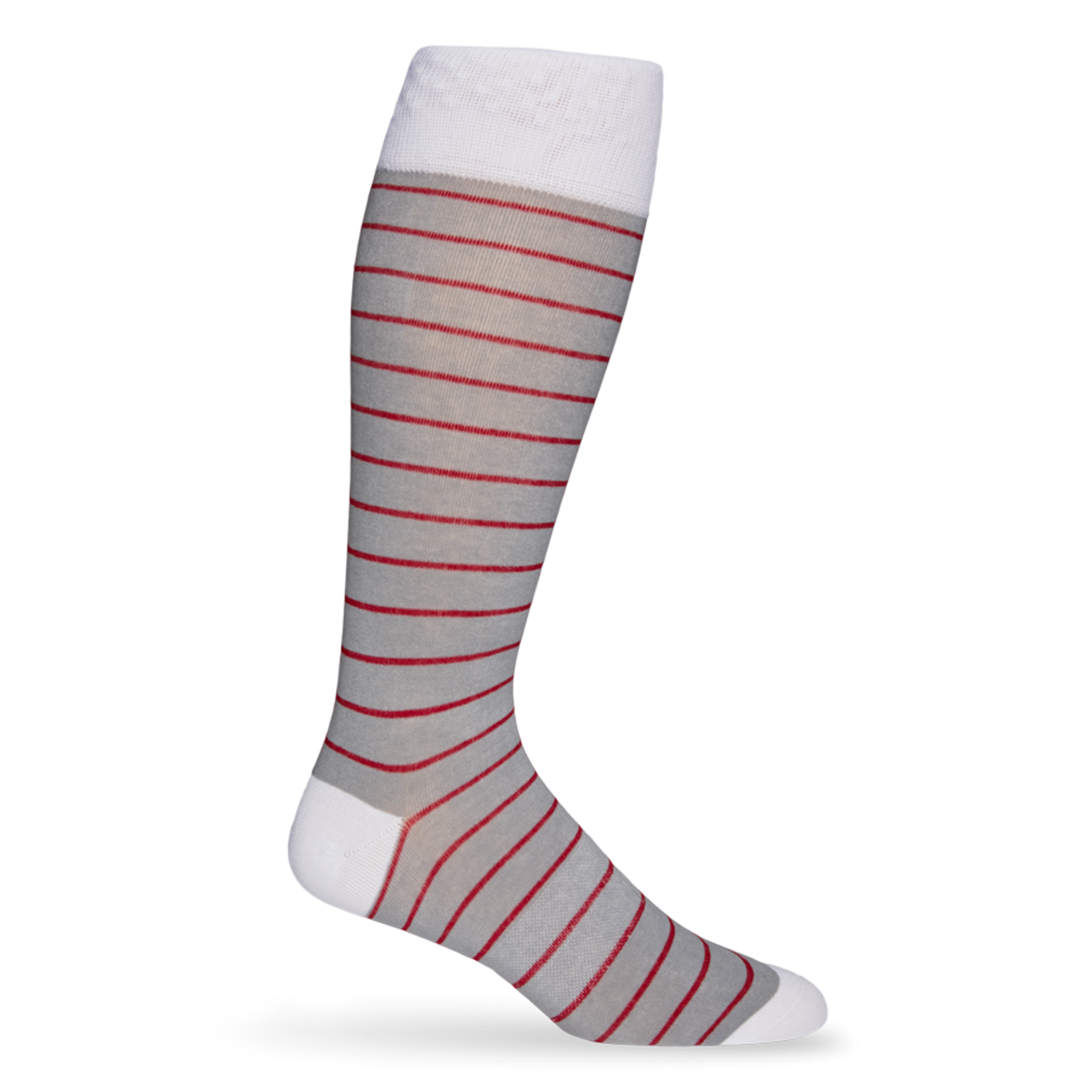 Grey w/ Crimson - Wide Stripe DeadSoxy