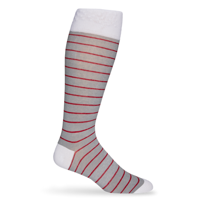 Grey w/ Crimson - Wide Stripe DeadSoxy