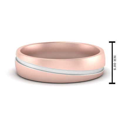 Grooved 2 Tone Mens Band Fascinating Diamonds