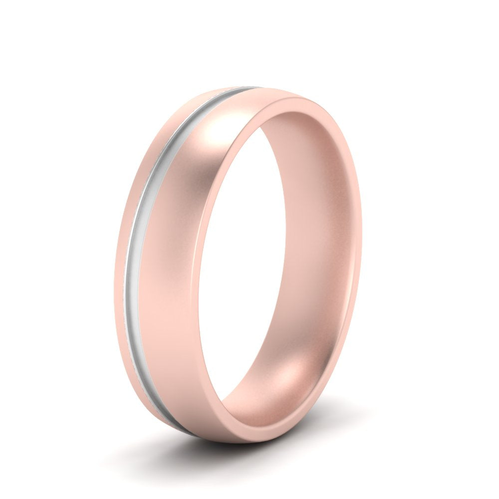 Grooved 2 Tone Mens Band Fascinating Diamonds
