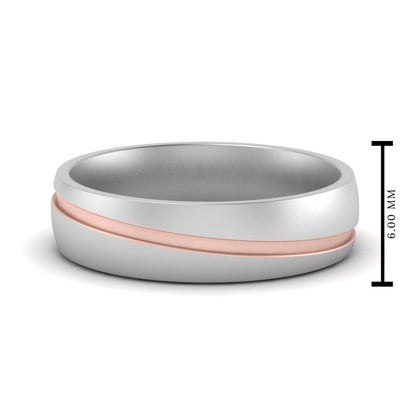 Grooved 2 Tone Mens Band Fascinating Diamonds