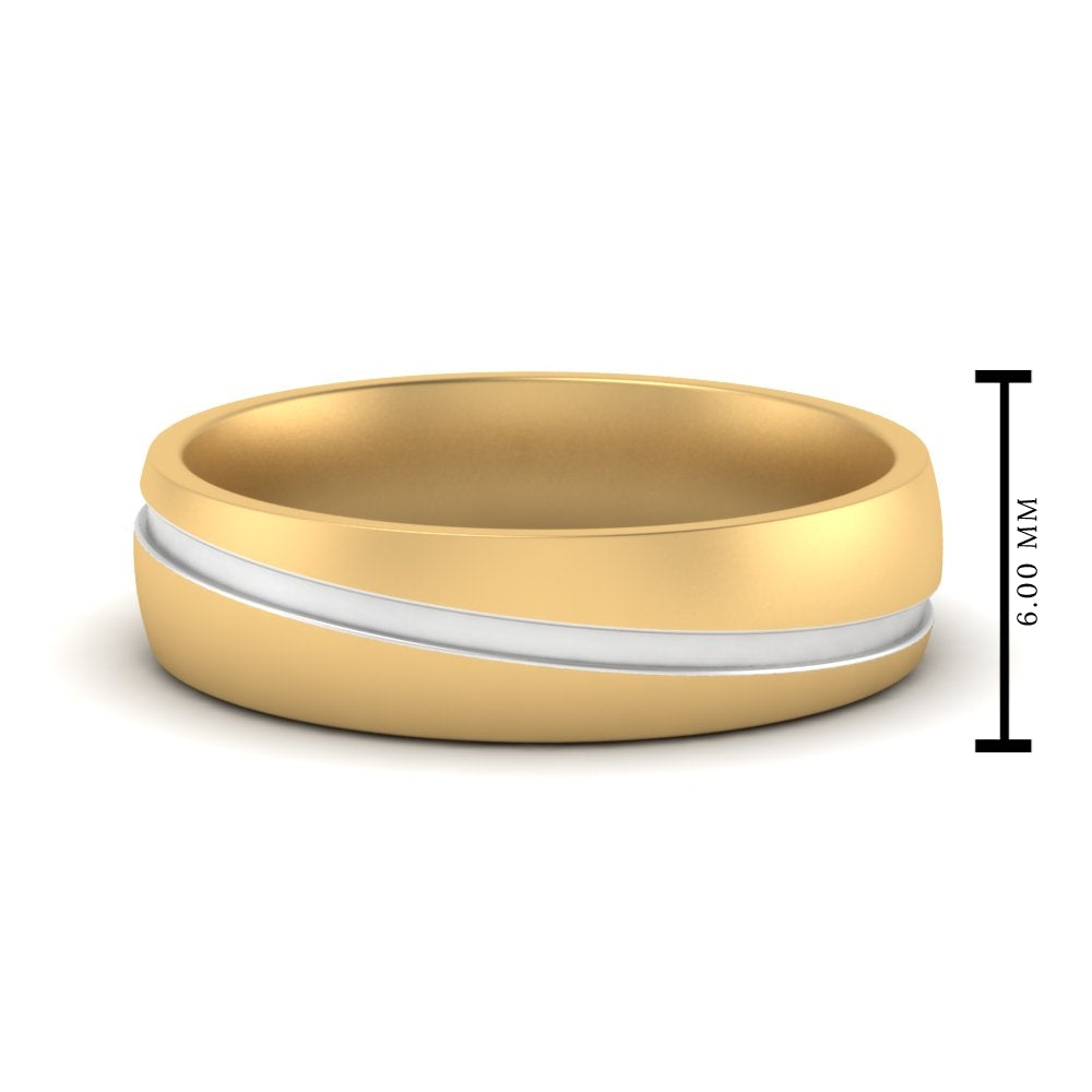 Grooved 2 Tone Mens Band Fascinating Diamonds