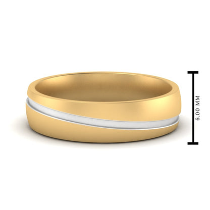Grooved 2 Tone Mens Band Fascinating Diamonds