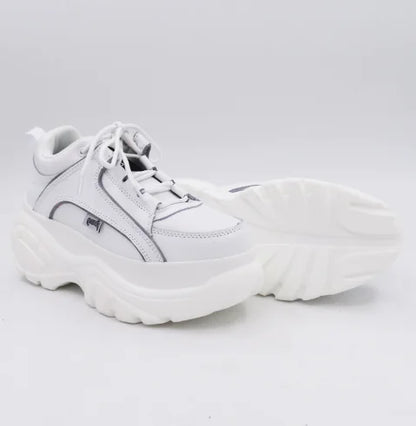 Heart-Shaped White Platform Shoes with Thick Soles