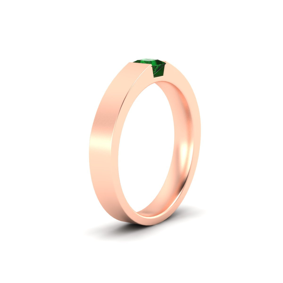 Half Bezel Solitaire Mens Engagement Ring Fascinating Diamonds