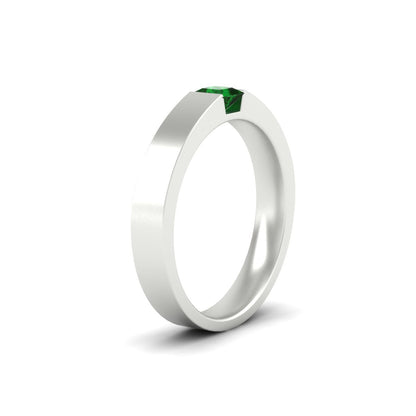 Half Bezel Solitaire Mens Engagement Ring Fascinating Diamonds