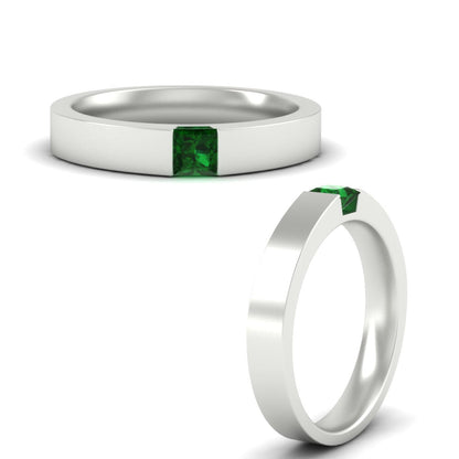 Half Bezel Solitaire Mens Engagement Ring Fascinating Diamonds