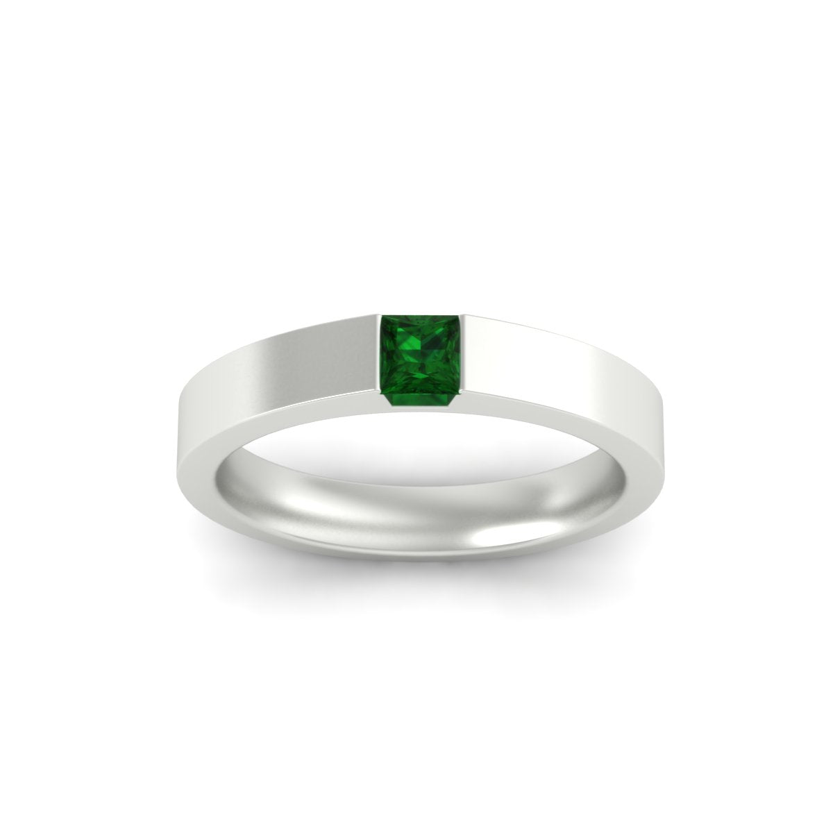Half Bezel Solitaire Mens Engagement Ring Fascinating Diamonds