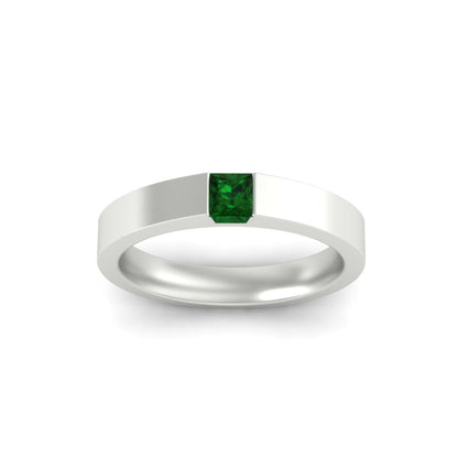 Half Bezel Solitaire Mens Engagement Ring Fascinating Diamonds