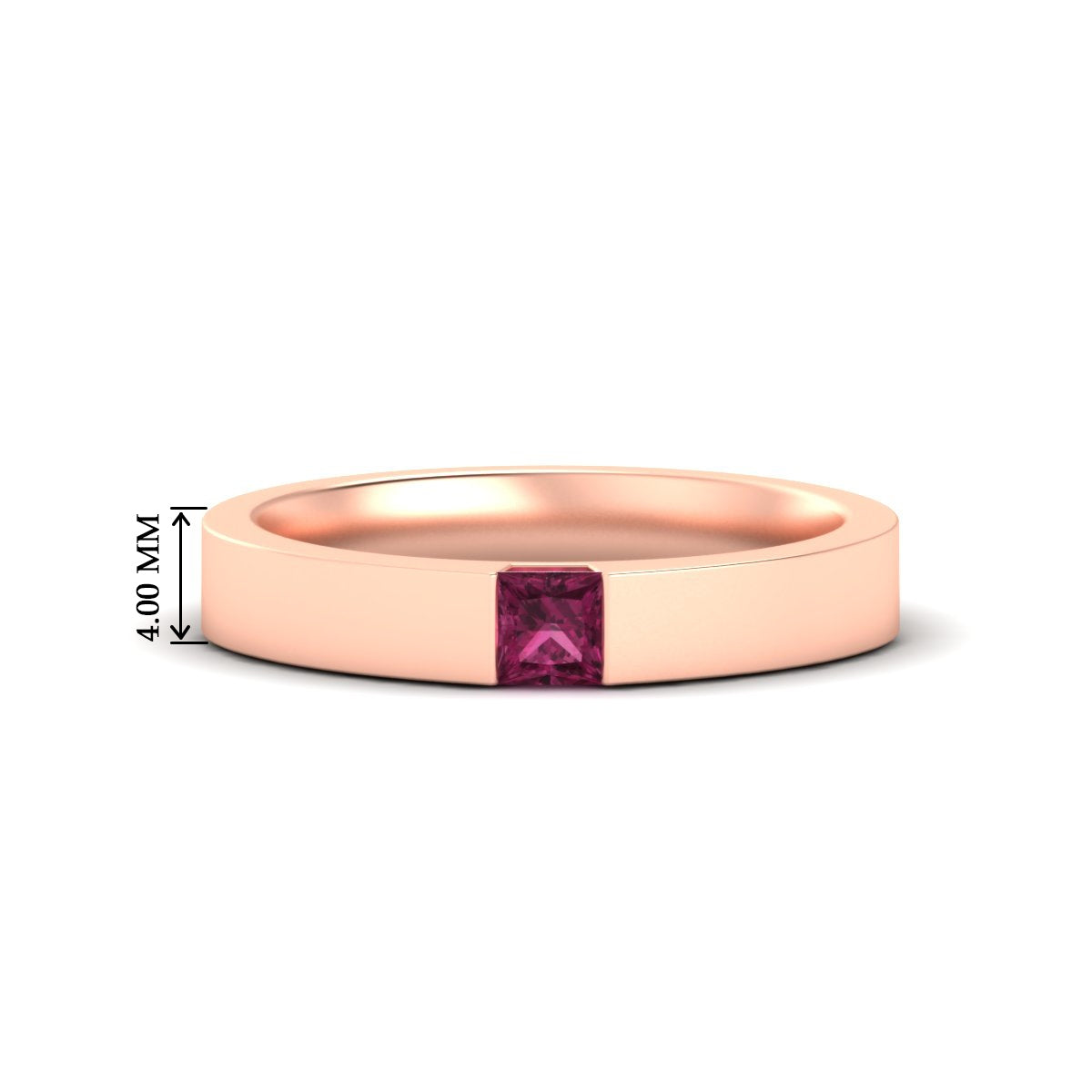 Half Bezel Solitaire Mens Engagement Ring Fascinating Diamonds
