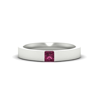 Half Bezel Solitaire Mens Engagement Ring Fascinating Diamonds