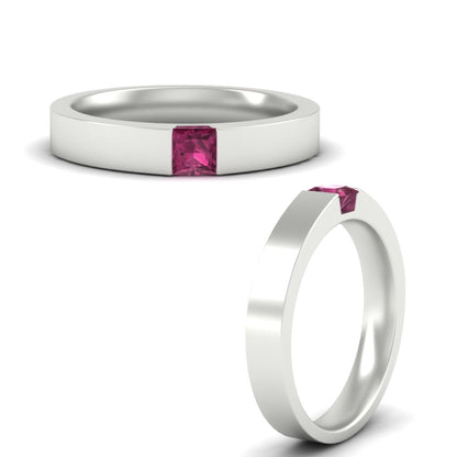 Half Bezel Solitaire Mens Engagement Ring Fascinating Diamonds