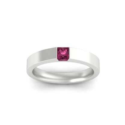 Half Bezel Solitaire Mens Engagement Ring Fascinating Diamonds