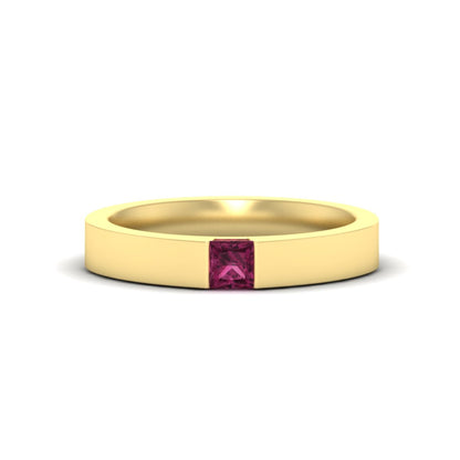 Half Bezel Solitaire Mens Engagement Ring Fascinating Diamonds