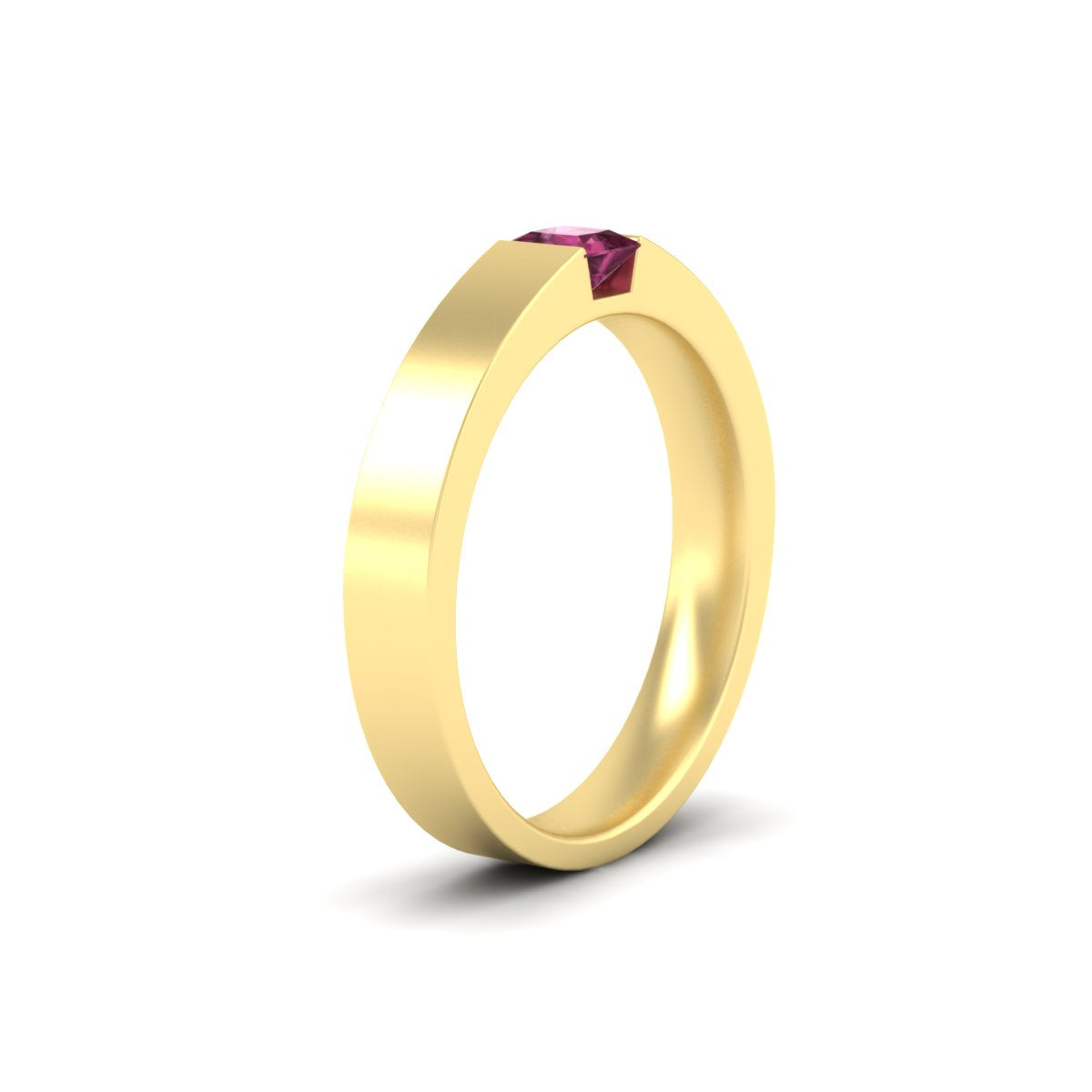 Half Bezel Solitaire Mens Engagement Ring Fascinating Diamonds