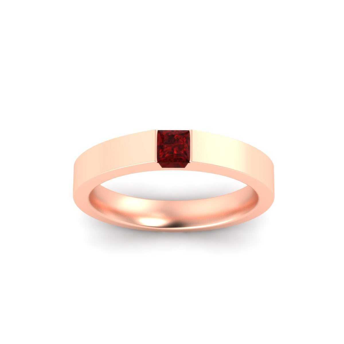 Half Bezel Solitaire Mens Engagement Ring Fascinating Diamonds