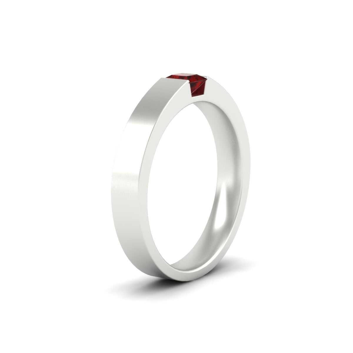 Half Bezel Solitaire Mens Engagement Ring Fascinating Diamonds