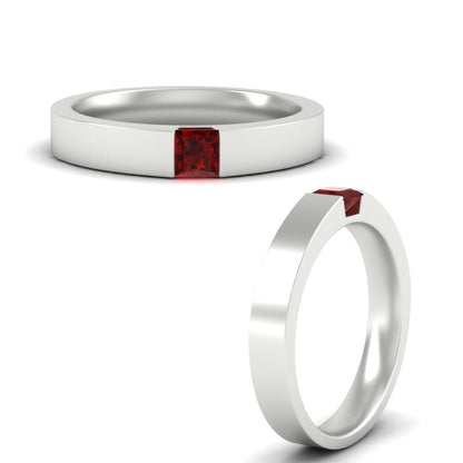 Half Bezel Solitaire Mens Engagement Ring Fascinating Diamonds
