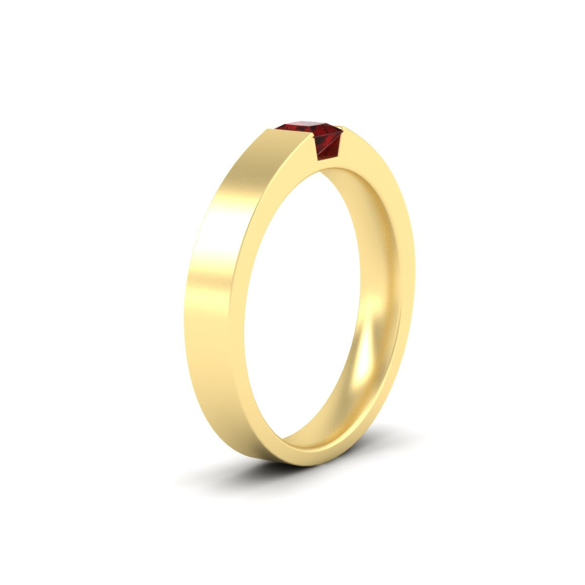Half Bezel Solitaire Mens Engagement Ring Fascinating Diamonds