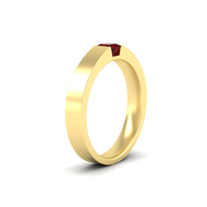 Half Bezel Solitaire Mens Engagement Ring Fascinating Diamonds