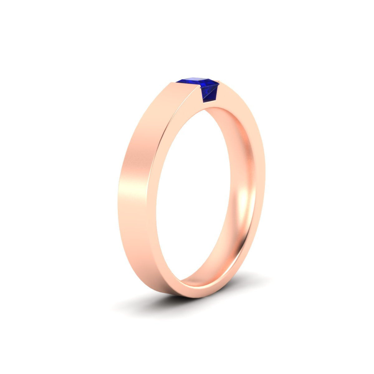 Half Bezel Solitaire Mens Engagement Ring Fascinating Diamonds
